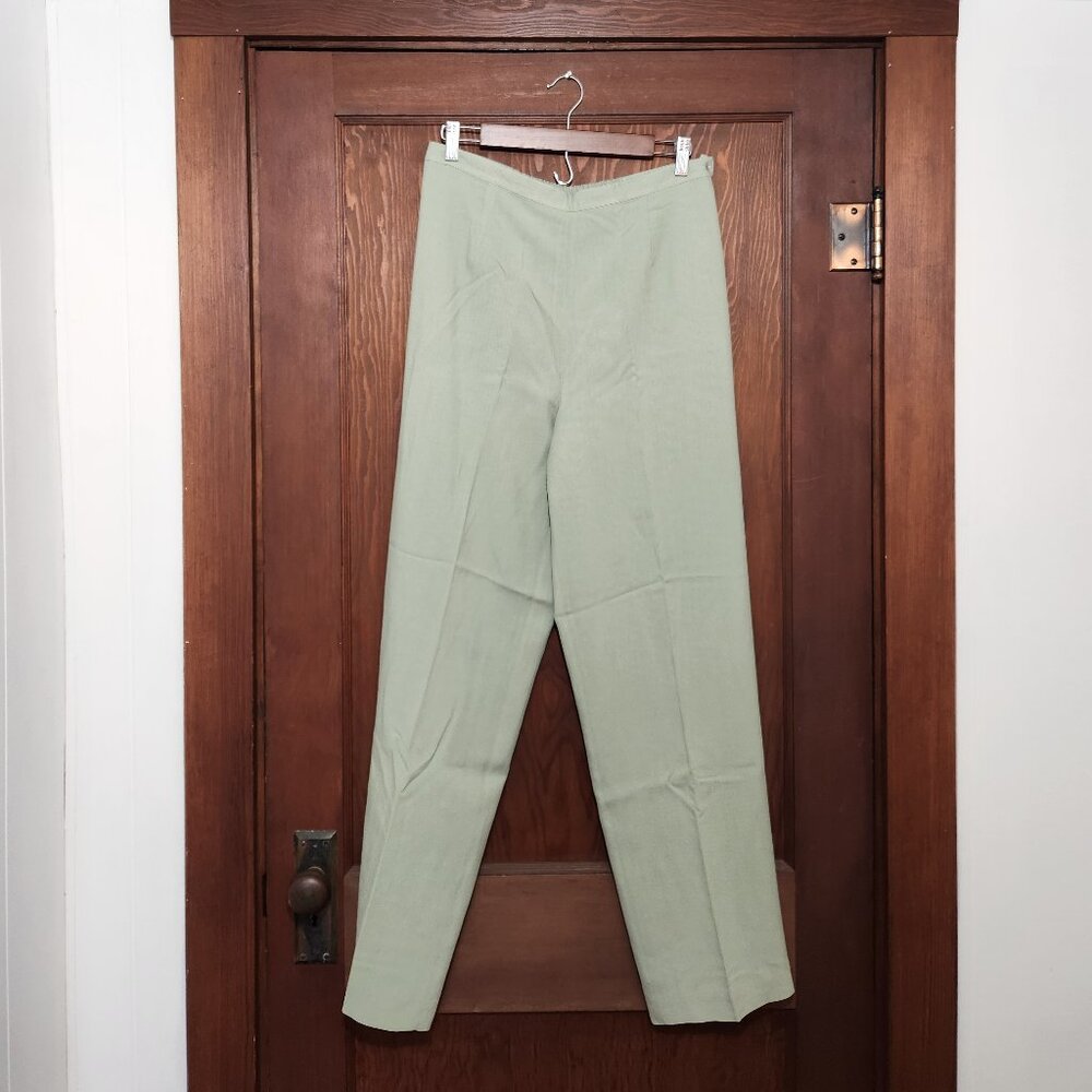 Casual Corner Green Silk Pantsuit